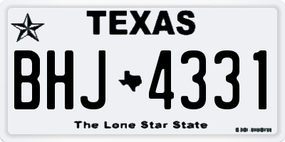 TX license plate BHJ4331