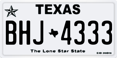 TX license plate BHJ4333