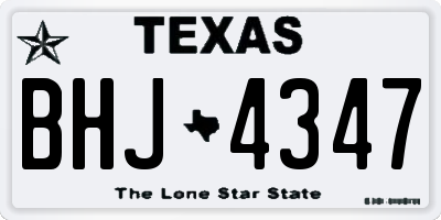 TX license plate BHJ4347
