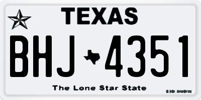 TX license plate BHJ4351