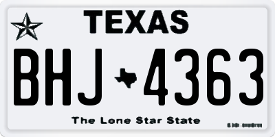 TX license plate BHJ4363