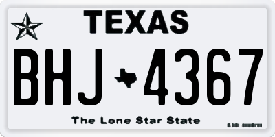 TX license plate BHJ4367