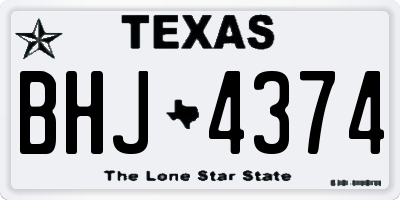 TX license plate BHJ4374