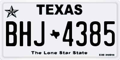 TX license plate BHJ4385