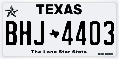 TX license plate BHJ4403