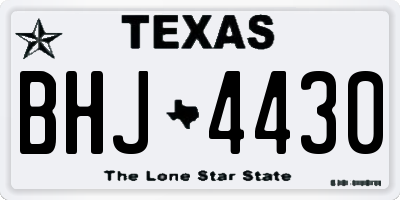 TX license plate BHJ4430