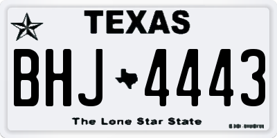 TX license plate BHJ4443