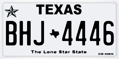 TX license plate BHJ4446