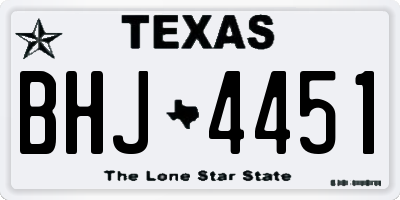 TX license plate BHJ4451