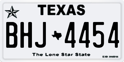 TX license plate BHJ4454