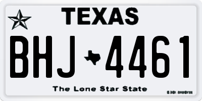 TX license plate BHJ4461
