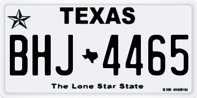 TX license plate BHJ4465