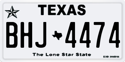 TX license plate BHJ4474