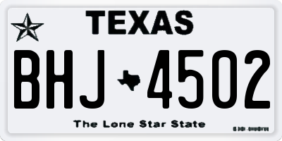 TX license plate BHJ4502