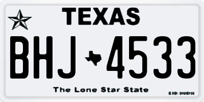 TX license plate BHJ4533