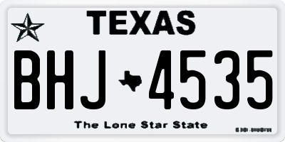 TX license plate BHJ4535