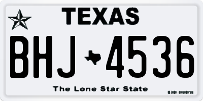 TX license plate BHJ4536