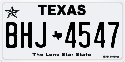 TX license plate BHJ4547