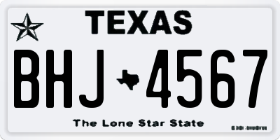 TX license plate BHJ4567