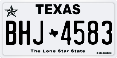 TX license plate BHJ4583