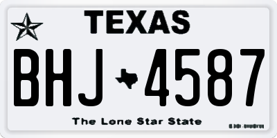 TX license plate BHJ4587