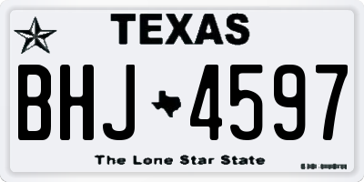 TX license plate BHJ4597