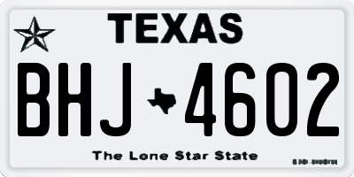 TX license plate BHJ4602