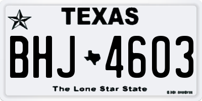 TX license plate BHJ4603