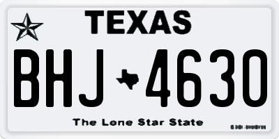 TX license plate BHJ4630