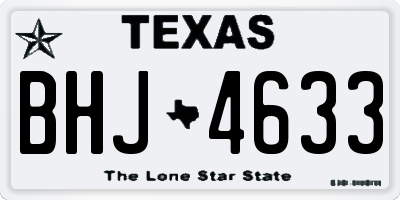 TX license plate BHJ4633