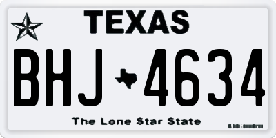 TX license plate BHJ4634