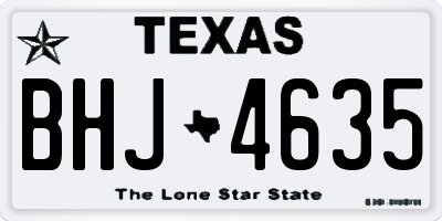 TX license plate BHJ4635