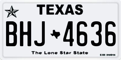 TX license plate BHJ4636