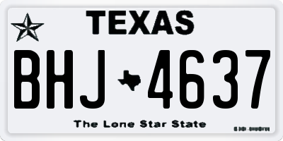 TX license plate BHJ4637