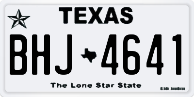 TX license plate BHJ4641