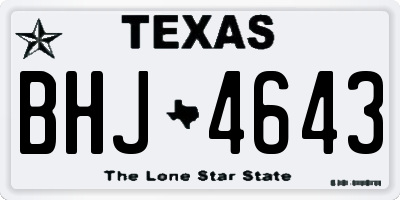 TX license plate BHJ4643