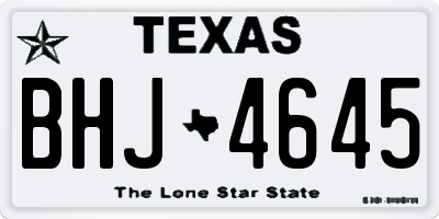 TX license plate BHJ4645