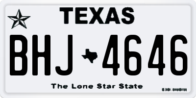 TX license plate BHJ4646