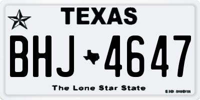 TX license plate BHJ4647