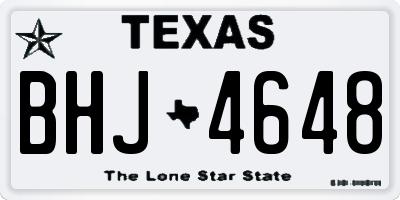 TX license plate BHJ4648