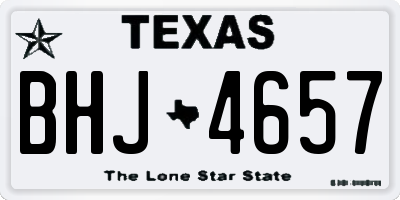 TX license plate BHJ4657