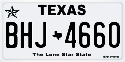 TX license plate BHJ4660