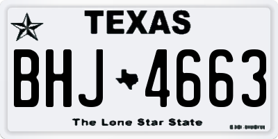 TX license plate BHJ4663