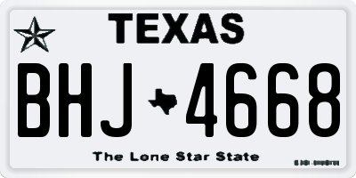 TX license plate BHJ4668