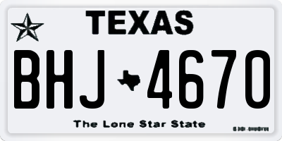 TX license plate BHJ4670