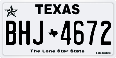 TX license plate BHJ4672