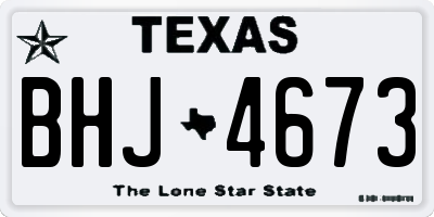 TX license plate BHJ4673