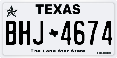 TX license plate BHJ4674