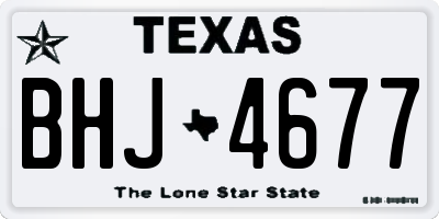 TX license plate BHJ4677