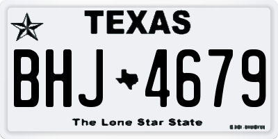 TX license plate BHJ4679